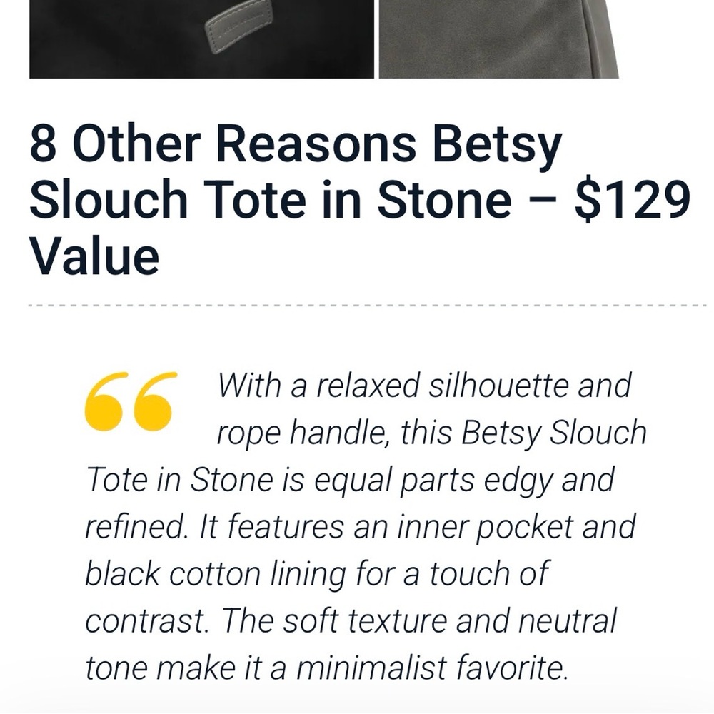 8 Other Reasons Betsy Slouch Tote in Gray - Fabfitfun